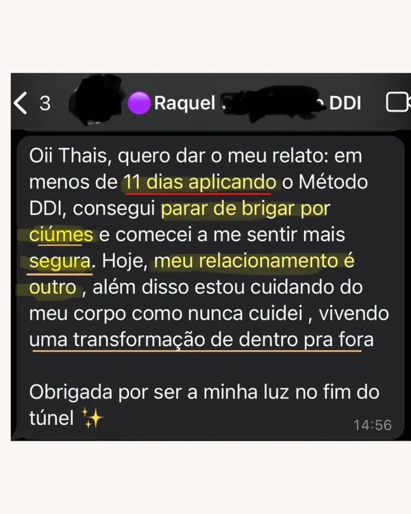 Relato da Raquel